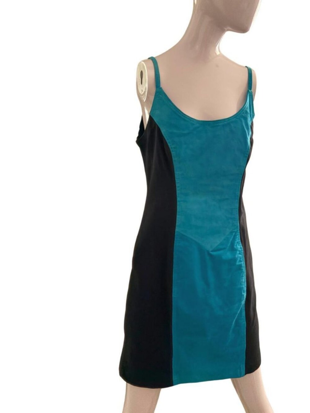Vintage Wilson's Leather Blue & Black Colorblock Dress